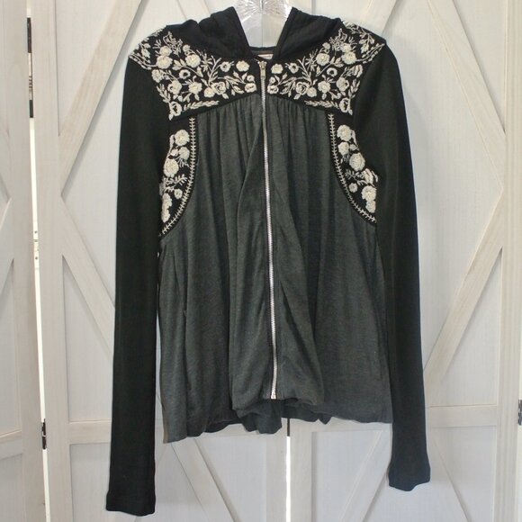 Vintage Free People Embroidered Zip-Up Hoodie - Picture 1 of 7